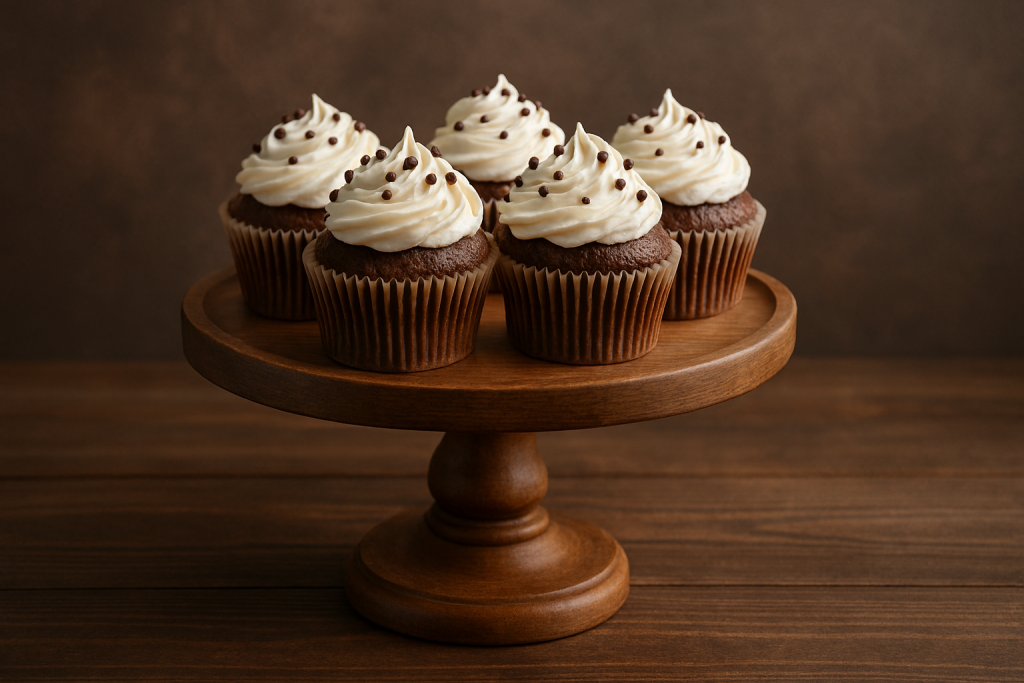 ظرف کاپ کیک چوبی پایه دار