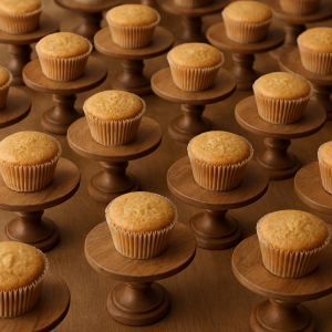 ظرف کاپ کیک چوبی پایه دار