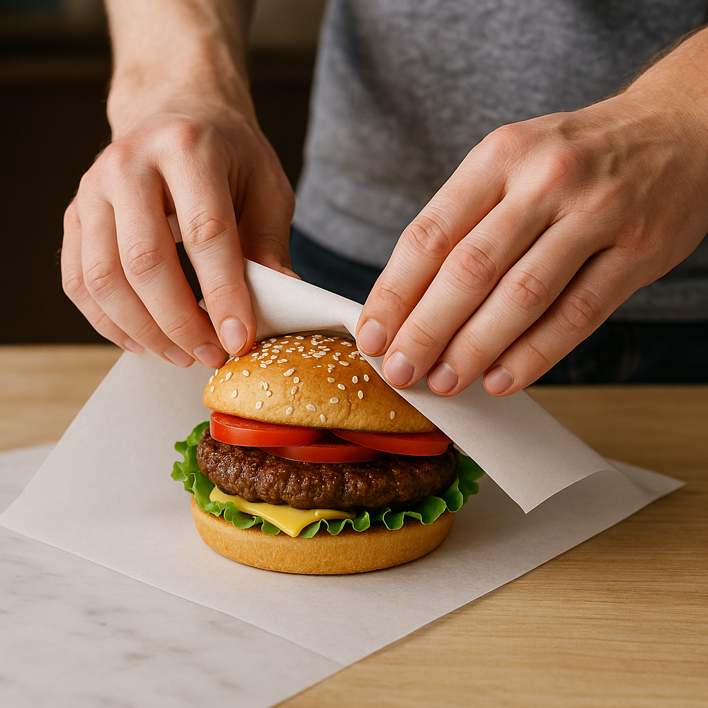 طریقه پیچیدن ساندویچ همبرگر