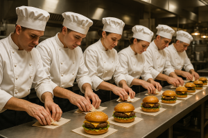 طریقه پیچیدن ساندویچ همبرگر