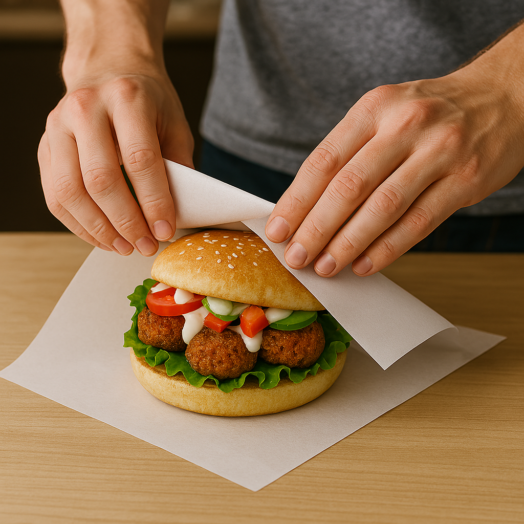 طرز پیچیدن ساندویچ فلافل چگونه است؟