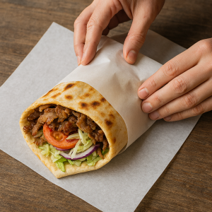 طرز پیچیدن ساندویچ دو نونه