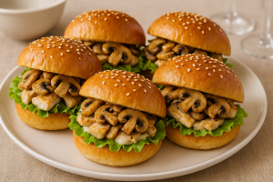 ساندویچ مرغ و قارچ برای مهمانی