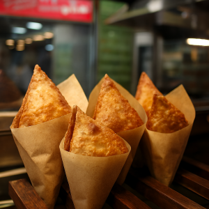 طرز پیچیدن سمبوسه مثلثی چگونه است؟