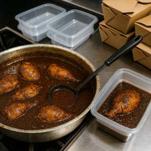 طرز تهیه فسنجان با مرغ برای ۱۰ نفر در رستوران + بسته بندی