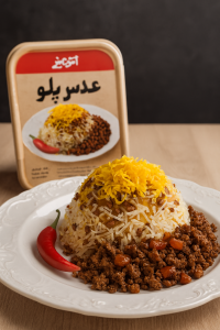 طرز تهیه عدس پلو کته با گوشت چرخ کرده رستورانی + بسته بندی