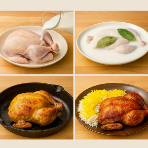 طرز تهیه اکبر جوجه با شیر