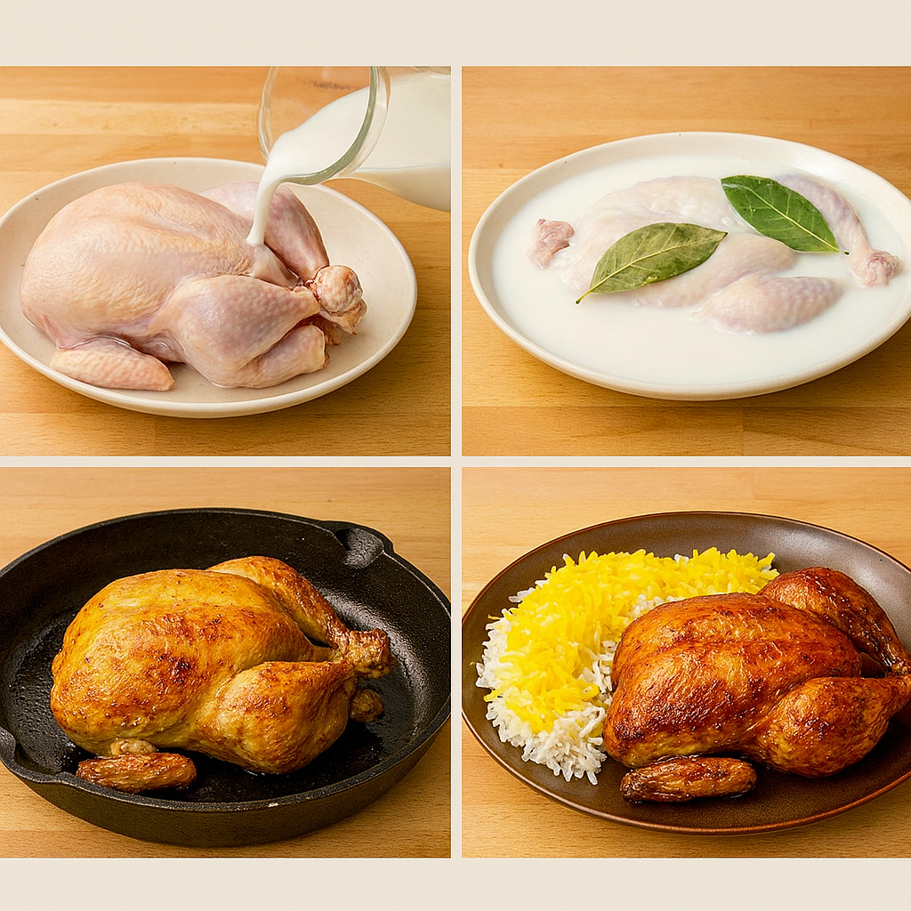 طرز تهیه اکبر جوجه با شیر