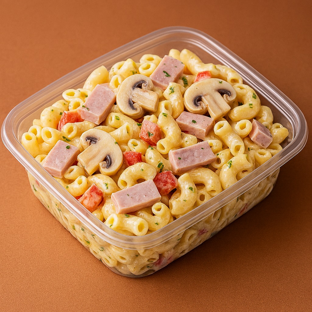 طرز تهیه سالاد ماکارونی با کالباس و قارچ