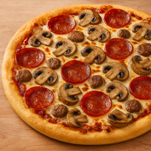 طرز تهیه پیتزا قارچ و سوسیس با خمیر آماده