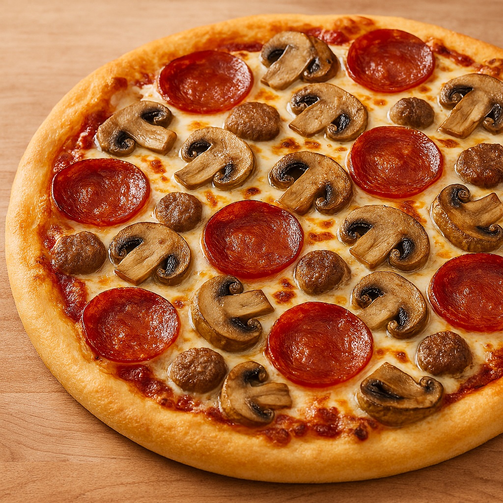 طرز تهیه پیتزا قارچ و سوسیس با خمیر آماده